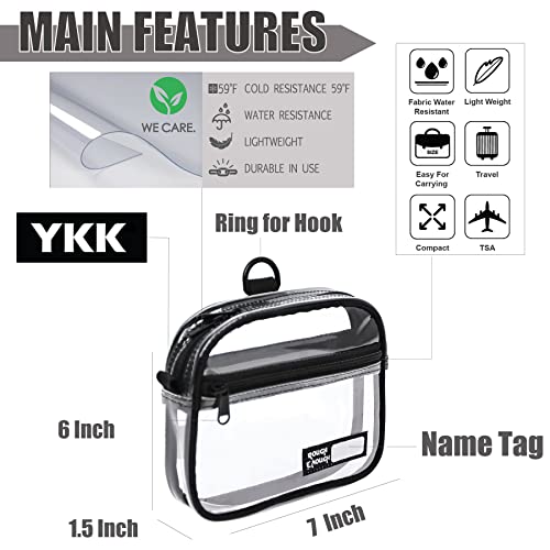 Rough Enough Clear Toiletry Bag Quart Size for Travel