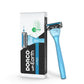 with Earth Razor with Pace 4 Pro Cartridges • Handle Made from Post Recycled Plastic • Premium Blades For Men and Women Body & Face Shaving • One Handle and 5 Cartridges