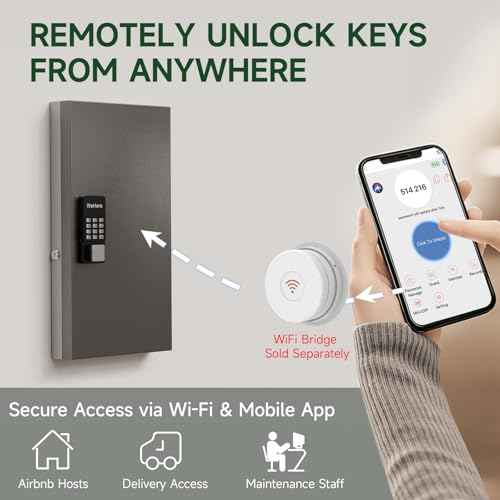 48 Key Lock Box Smart Key Organier Cabinet with Keypad & App for Office