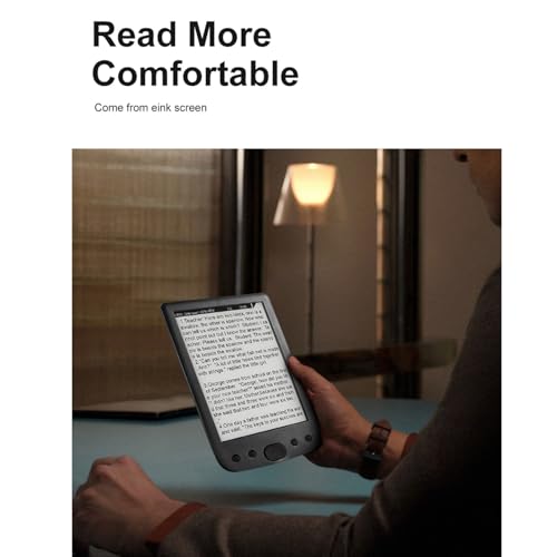 6 Inch E Reader Digital Reader Electronic Book Reader with 800x600 High Resolution Screen Multifunctional Navigation Buttons for PDF EPUB TXT DOC FB2 MOBI