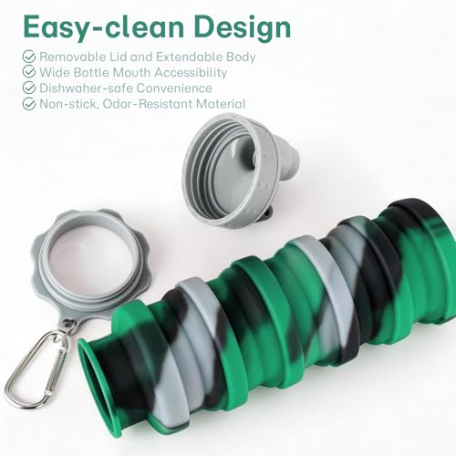 Reusable BPA Free Foldable Silicone Water Bottles for Kids
