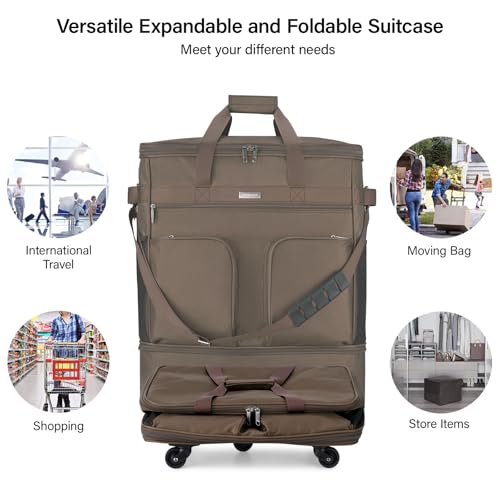 Expandable Collapsible Luggage with Wheels Suitcase