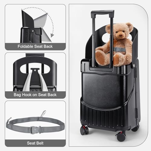 Ride On Luggage with Foldable Seat&Seat Belt