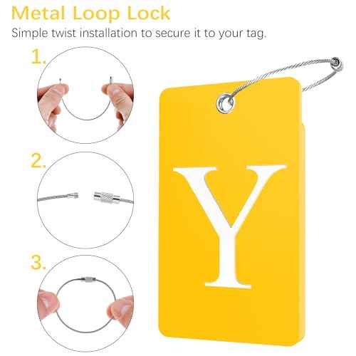 2 Pack Initial Luggage Tags for Suitcases Airplane Travel Essentials (2 Count)