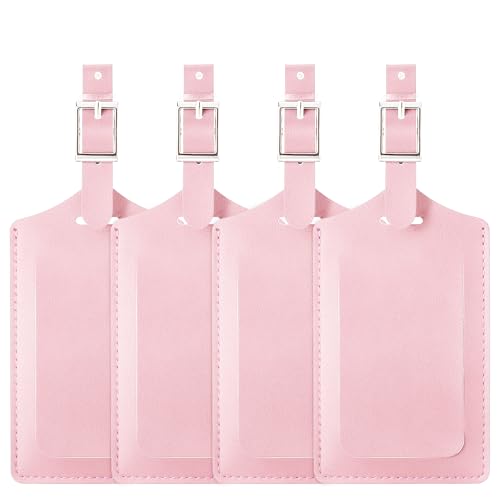 8 Pack Leather Luggage Tags for Suitcases Travel Tag (8 Count)