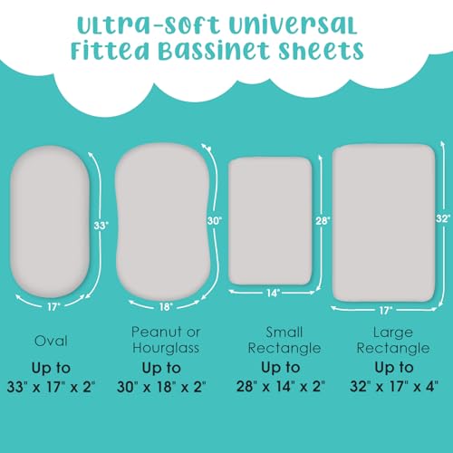 Stretch Fitted Bassinet Sheet Set BROLEX 2 Pack Cradle Sheets for Bassinet Pad