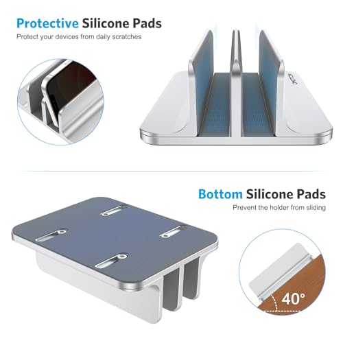 Dual Vertical Desk Laptop Stand Holder