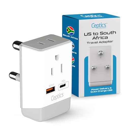 South Africa Power Plug Adapter Travel QC 3.0 & PD
