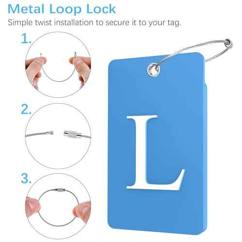 2 Pack Initial Luggage Tags for Suitcases Airplane Travel Essentials (2 Count)