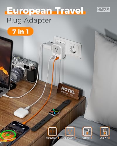 European Travel Plug Adapter 2 Pack