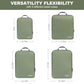 4 Set/6 Set/8 Set Compression Packing Cubes Travel Accessories Expandable Packing Organizers (Cloth Pattern, 4-Matcha Green)