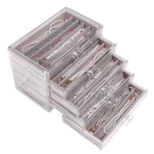 5 Drawerss Necklace Organizer Box