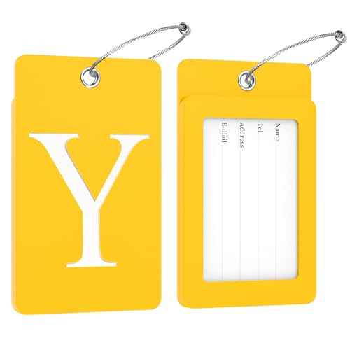 2 Pack Initial Luggage Tags for Suitcases Airplane Travel Essentials (2 Count)