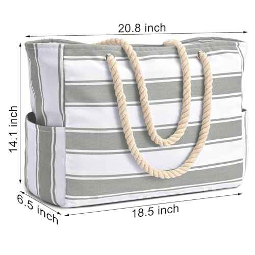 Beach Bags for Women Large Waterproof Beach Tote Bag Zipper Beach Bags Waterproof Sandproof Swim Pool Bag Large Tote