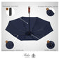 Folding Umbrella Lux Hardwood Handle Auto Open Close Dark Navy