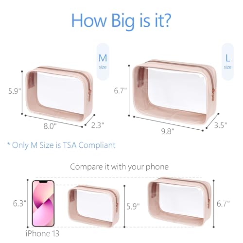 Clear Makeup Bag Travel (4 Count)