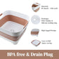 2.6 Gal(10L) Collapsible Wash Basin for Baby Bottles, Space-Saving Collapsible Dish Basin with Drain Plug for Bottle Washing, Collapsible Bucket for RV Kitchen Essentials (Brown)