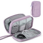 PU Leather Cable Organizer Double Layer Travel Pouch