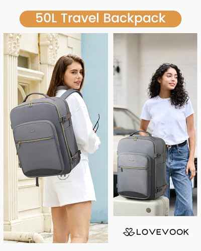 50L Travel Backpack Flight Approved Carry on Backpack