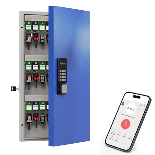 48 Key Lock Box Smart Key Organier Cabinet with Keypad & App for Office (48 Count)
