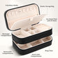 Small Travel Jewelry Box with Double Zipper