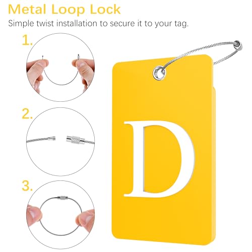 2 Pack Initial Luggage Tags for Suitcases Airplane Travel Essentials (2 Count)