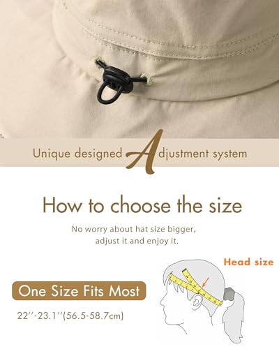 Womens Sun Hat with Ponytail Hole Cotton Shapeable Wide Brim