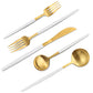 Matte White Gold Silverware Set (4 Count)