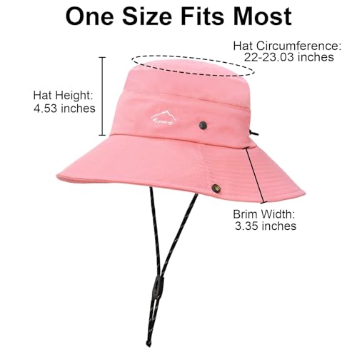 Sun Hats for Women Bucket Hat UV Protection Fishing Hat Wide Brim Safari Hats 2 in 1 Zip