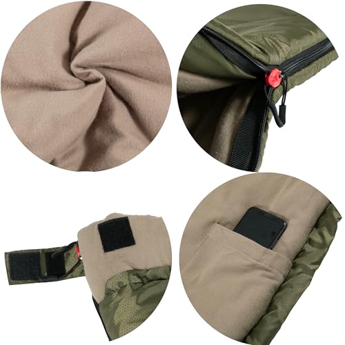 Zero Degree Sleeping Bag for Adults 100% Cotton Flannel Tall and Big
