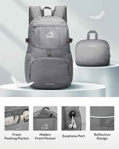 Large Lightweight Packable Hiking Backpack Foldable Travel Daypack