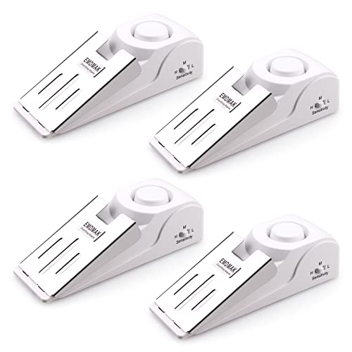 Door Stop Alarm with 120DB Siren Door Stop for Home & Travel (4 Count)