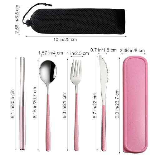 4 Piece Portable Travel Utensils Set with Case 18 (4 Count)