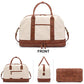 Weekender Bag for Women Canvas Overnight Bag Large Travel Tote Bag Carry on Shoulder Duffle Bag With Shoe Compartment