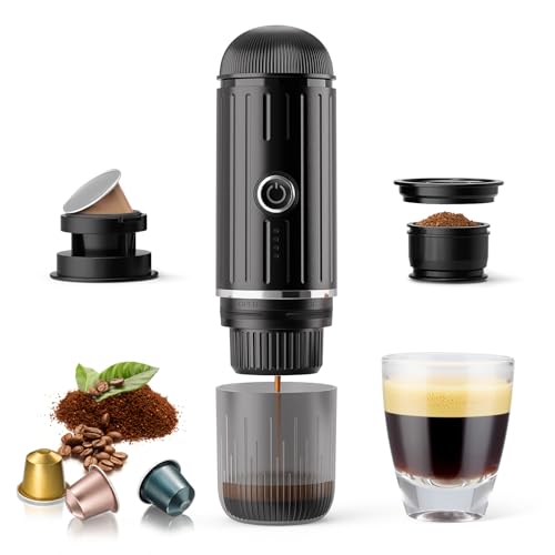 Portable Electric Espresso Coffee Maker for Ground Coffee & NS Capsule Fast Self
