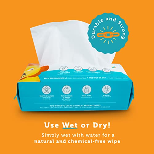 The Original 100% Pure Cotton Dry Baby Wipes (600 Count)