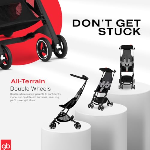 Pockit Air All Terrain Ultra Compact Lightweight Travel Stroller with Breathable Fabric in Velvet Black