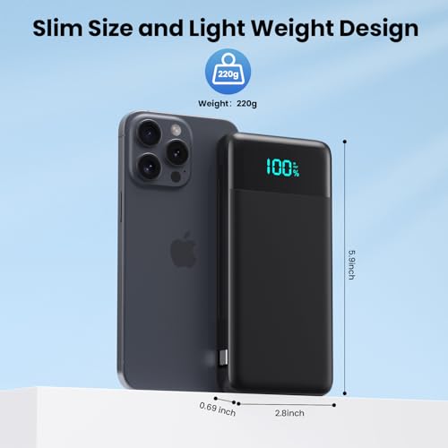 Portable Charger Power Bank for iPhone with Built
