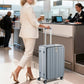 26 Inch Large Checked Luggage PC Hard Shell Luggage Top Opening Travel Luggage Suitcases with Wheels for Woman Men