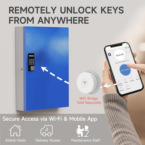 192 Key Lock Box Smart Key Organier Cabinet with Keypad & App for Office
