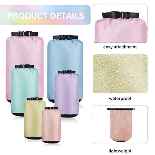 6 Pcs Waterproof Dry Bag Set for Kayaking & Camping (6 Count)