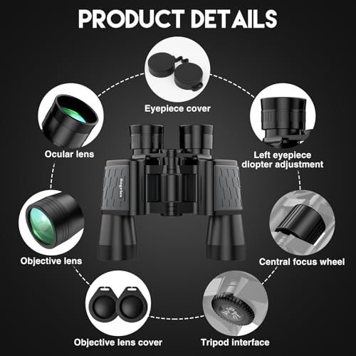 10x50 Binoculars for Adults High Powered Waterproof Fogproof IPX7