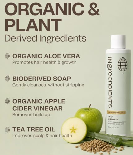 Non Toxic Vegan Shampoo with Organic Ingredients (19.2 Fl Oz)