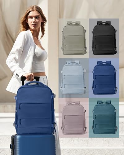 Travel Backpack for Women Man Carry On Backpack Mochila de Viaje Waterproof Teacher Personal Item Backpacks Travel Bag Essentials Rucksack Airplane Accessories Must Haves Royal Blue