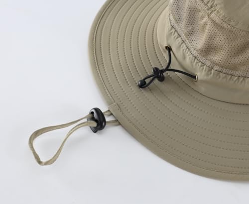 UPF50+ Mens Sun Hat Wide Brim Womens UV Protection Beach Bucket Hat Airy Fishing Hat Hiking Snap Up Cowboy Hat