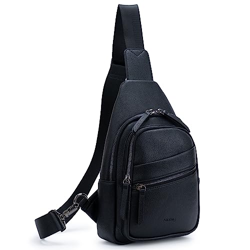 Large Sling Bag for Women Crossbody Purse Leather Fashionable Trendy Chest Bag for Travel