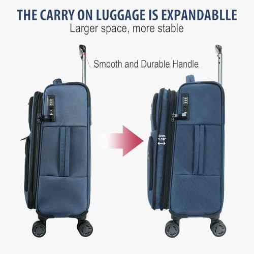 Softside Expandable checked Luggage with Front Business Pockets