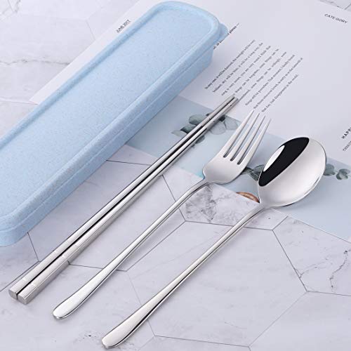 3 PCS Outdoor Flatware Set Fork Spoon Chopsticks