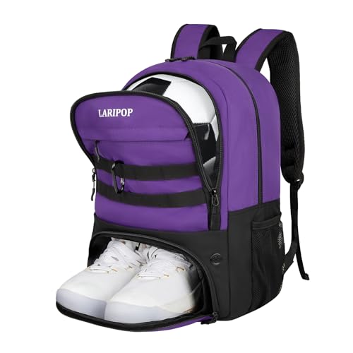Soccer Backpack Bag with Ball Holder Ventilated Shoe Compartment Large Capacity Sports Gear Bag for Basketball Volleyball Gym