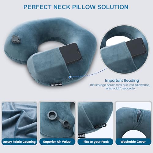 Portable Inflatable Travel Neck Pillow for Airplane
